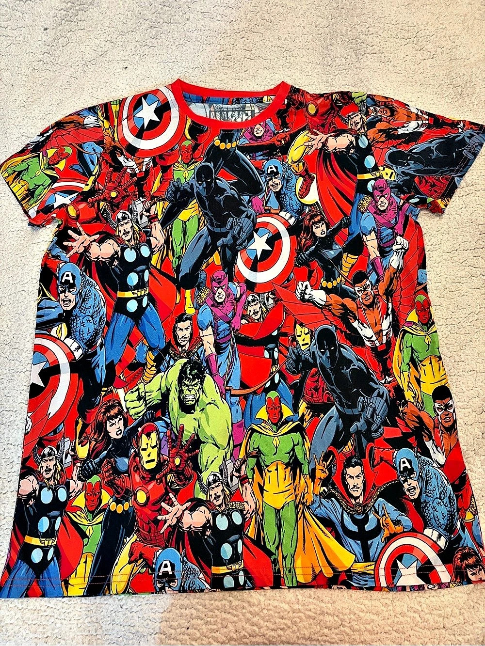 Marvel Comics x Cakeworthy All Over Print AOP T-Shirt Size Large Vintage Retro